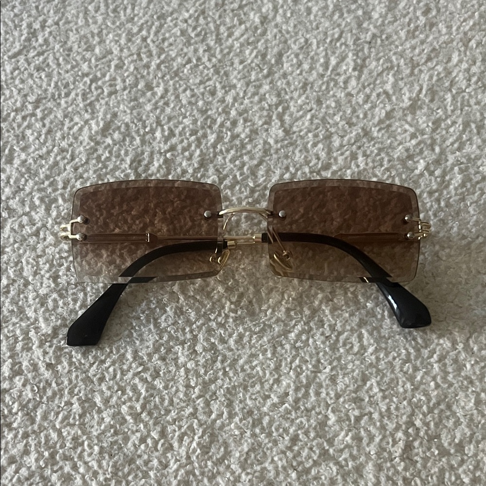 Stylish Brown Rimless Sunglasses